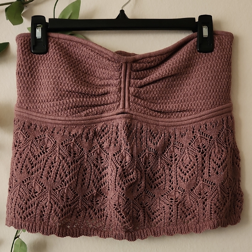 NWOT - American Eagle Outfitters Brown Crochet Tube Top - L